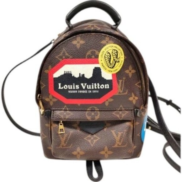 828850BM (X6) Louis Vuitton Backpack Bag Springs Mini World Tour Brown Monogram - Picture 1 of 13